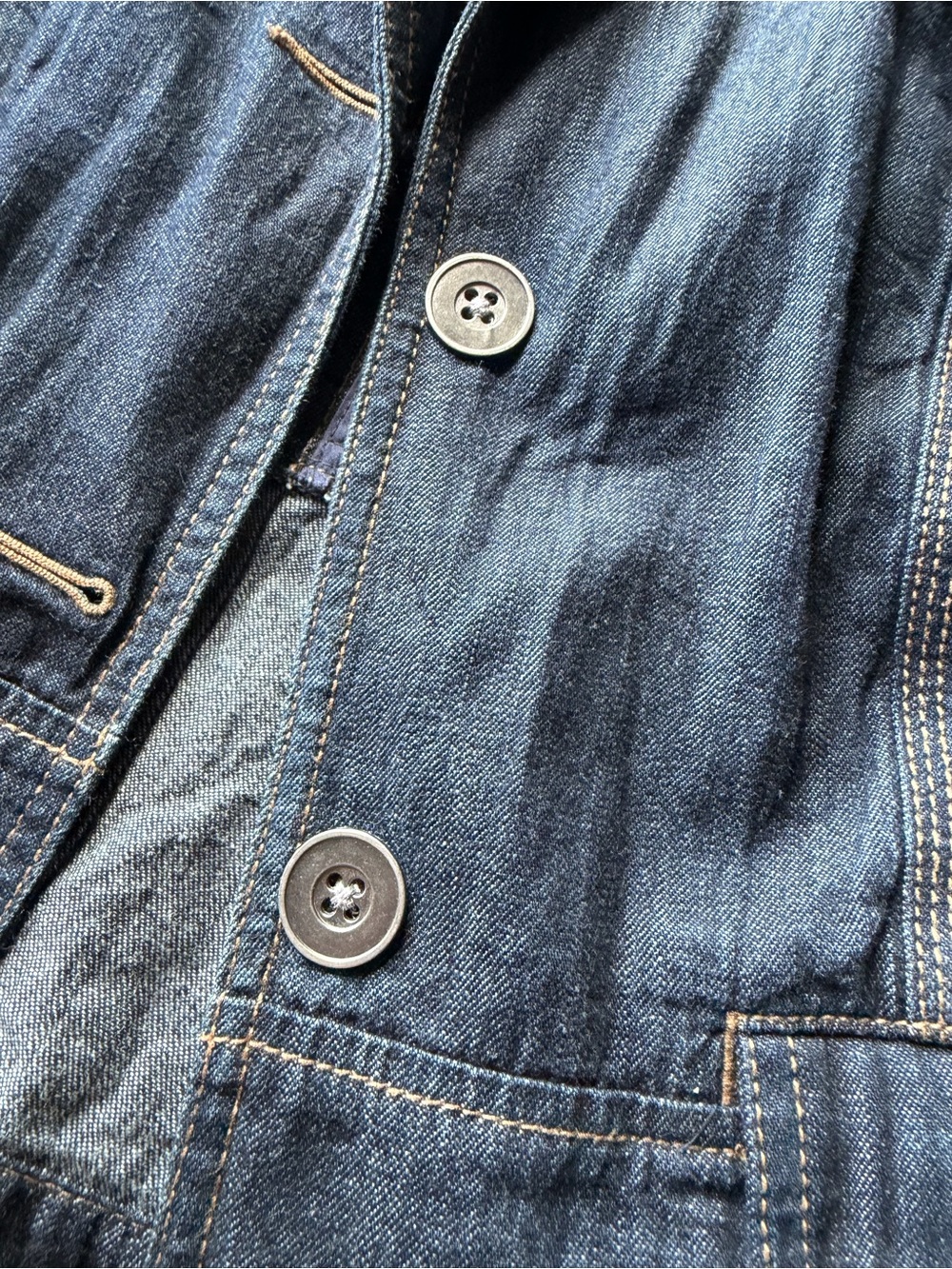LOFT Dark Blue Denim Blazer Jacket - Picture 3 of 4